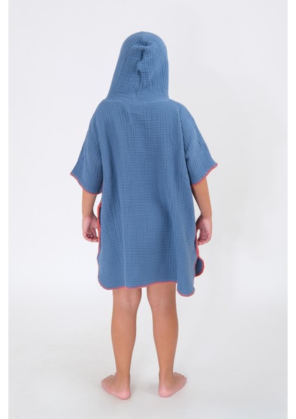 Neşe Home Lino 4 Kat Müslin Panço – Indigo Renk, 6-8 Yaş, Yumuşak ve Nefes Alabilir modelleri