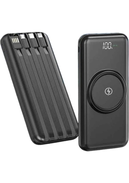 Kablosuz Çoklu Şarj Girişli 10.000 Mah Kablolu Powerbank Taşınabilir modelleri