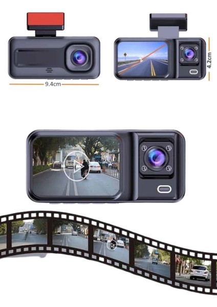 2 Inç Araç Içi Kameralı Ekran 1080P Full Hd Kaliteli Hafıza Kart Destekli indirimleri