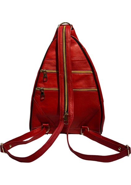 Kadın Hakiki Deri Maymun Model Sırt Çantası Kırmızı fırsatları