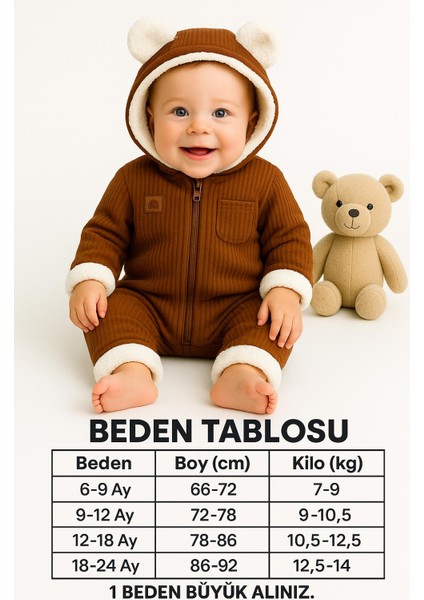 Aki Moda Kids Kız Erkek Bebek Unisex Astranot Tulumiçi Welsoft Dışıkadife 1 Beden Büyük Alınız fiyatları