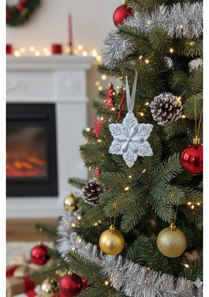 Yeni Yıl Temalı Zarif Motifli Özel Tasarım Kar Tanesi Yılbaşı Ağacı Süsü | Dekoratif Hediyelik fiyatları