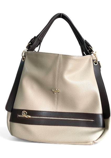 1398 Kadın Salash Büyük Boy Omuz Çantası Kum