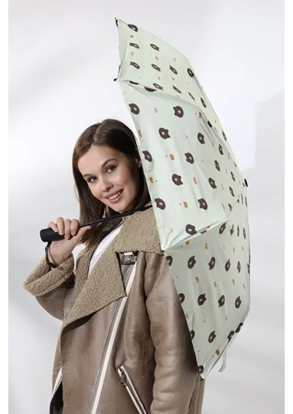 Ayıcık Desenli Krem Renkli Otomatik Şemsiye, Full Fonksiyon, Fiber Tel, Kaliteli fiyatları