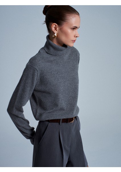 10848 %100 Kaşmir Balıkçı Yaka Kazak-Füme M. fiyatları