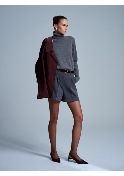 10848 %100 Kaşmir Balıkçı Yaka Kazak-Füme M. indirimleri