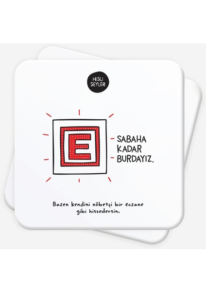 Sabaha Kadar Burdayız 2'li Bardak Altlığı Seti