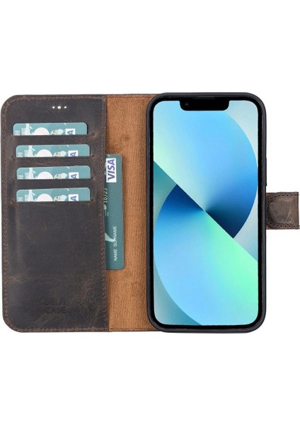 Apple iPhone 13 Pro Max Uyumlu Deri Cüzdanlı Kılıf Acı Kahve fırsatları