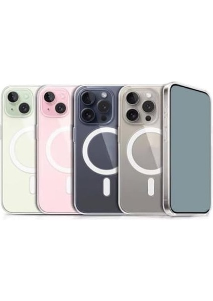 Psr Aksesuar Magsafe Uyumlu Şeffaf Kılıf - 15 | Sert Pc Embos Kılıf | Kablosuz Şarj Destekli | Darbe Koruyucu, Ultra Ince Tasarım fiyatları