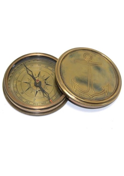 Üzeri Çapa Işlemeli Pirinç Kullanışlı Pusula