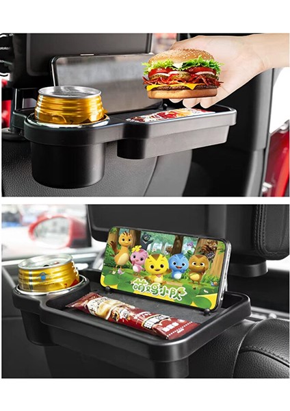 Oto Araç Arka Koltuk Arkası Bardaklık ve Katlanır Sehpa Düzenleyici Organizer fırsatları