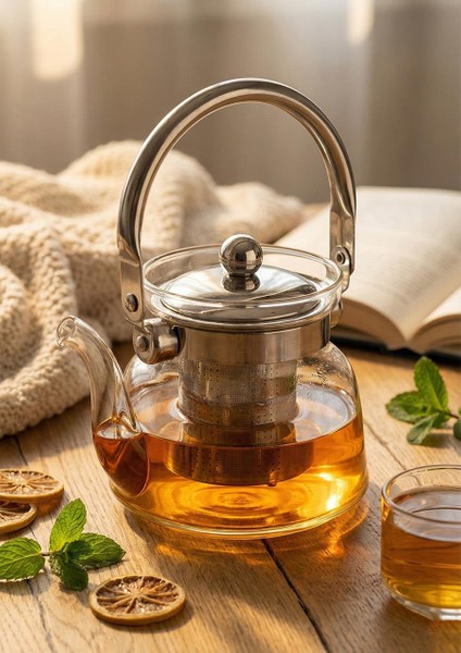 Cam Bitki Demliği - Borosilikat Cam Çaydanlık - 600 ML fiyatları