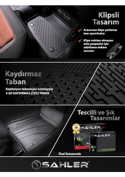 Porsche Cayenne 2018+ Lux Seri Sahler 4.5D Araca Özel Havuzlu Oto Paspas - Cayenne