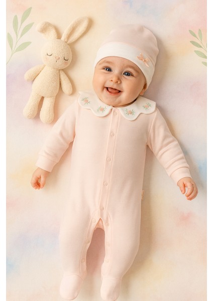 Yeni Doğan Kız Bebek 0/3-3/6 Ay Brodeli 2li Tulum Seti ve Müslin Battaniye Takımı (Hediyelik ) modelleri