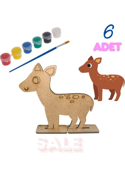 Minikler Için Ahşap Hayvan Boyama Seti, Eğlenceli ve Öğretici Renkli Aktivite fırsatları
