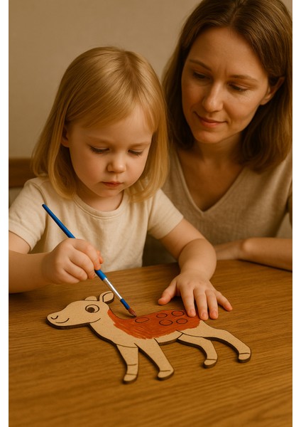 Minikler Için Ahşap Hayvan Boyama Seti, Eğlenceli ve Öğretici Renkli Aktivite indirimleri