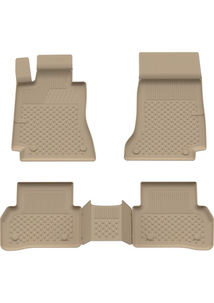 Mercedes C Serisi 2007-2014 Uyumlu SAHLER Araca Özel Bej 4.5D Havuzlu Oto Paspas - Mercedes W204