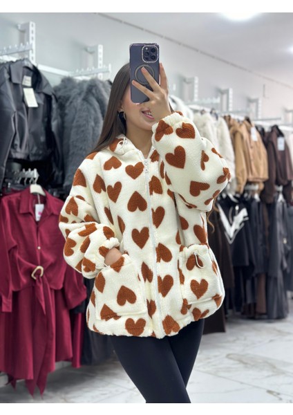 Peluş Kalp Desenli Mont fiyatları