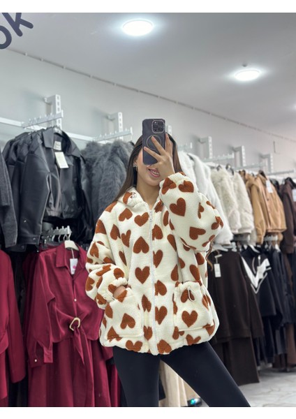 Peluş Kalp Desenli Mont fırsatları