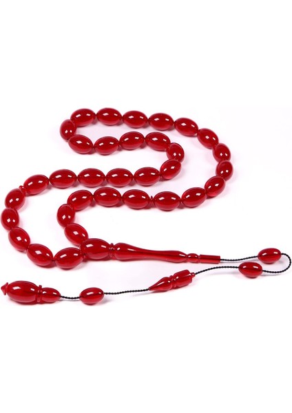 Üst Düzey Malzeme ve İşçilik Bordo Sıkma Kehribar Tesbih fiyatları