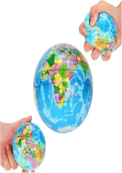 Dünya Haritalı Büyük Boy Stres Topu - Renkli ve Eğlenceli El Oyuncağı modelleri