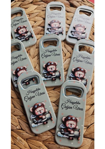 Uçak Temalı Erkek Bebek Açacak Hediyelik Magnet 20 Li Paket