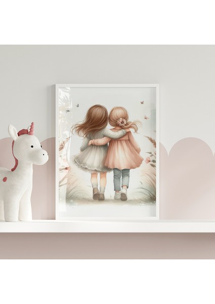 Ikiz Kız Bebek Çiçekli Isim Tablo Seti, Çocuk Odası Tablo, Bebek Odası Tablo fırsatları