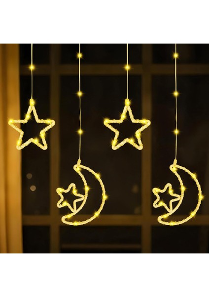 Su Geçirmez 3 Metre LED Işıklı Ay ve Yıldız Işık Zinciri Dekoratif Fişli Aydınlatma Ev Dekorasyonu Salon Oda Merdiven Balkon Süslemeleri Için Yılbaşı Eğlence Doğum Günlerine Özel Aydınlatma modelleri