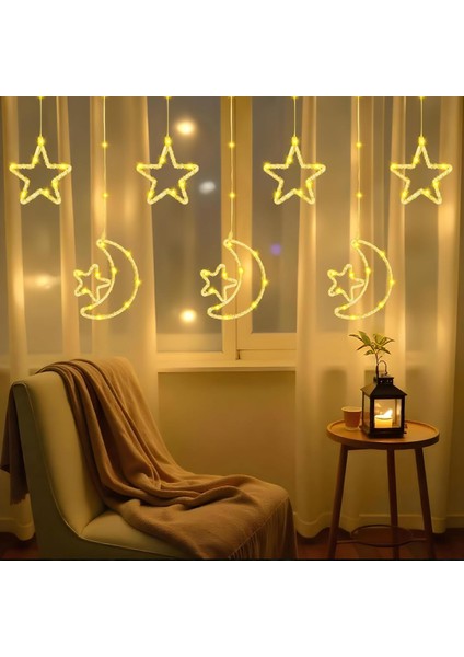 Su Geçirmez 3 Metre LED Işıklı Ay ve Yıldız Işık Zinciri Dekoratif Fişli Aydınlatma Ev Dekorasyonu Salon Oda Merdiven Balkon Süslemeleri Için Yılbaşı Eğlence Doğum Günlerine Özel Aydınlatma indirimleri