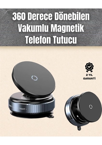 Çok Yönlü Döner Başlıklı Vakumlu Araç Telefon Standı – Sert Yollarda Stabil Kullanım