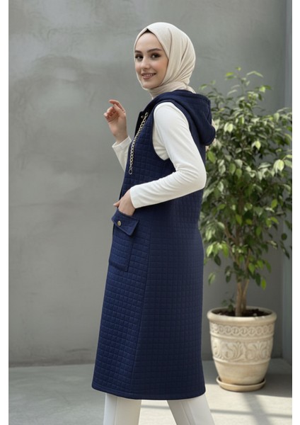 Kadın Kapüşonlu Uzun Kapitone Yelek fırsatları