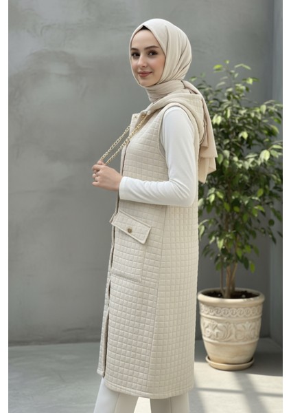 Kadın Kapüşonlu Uzun Kapitone Yelek indirimleri