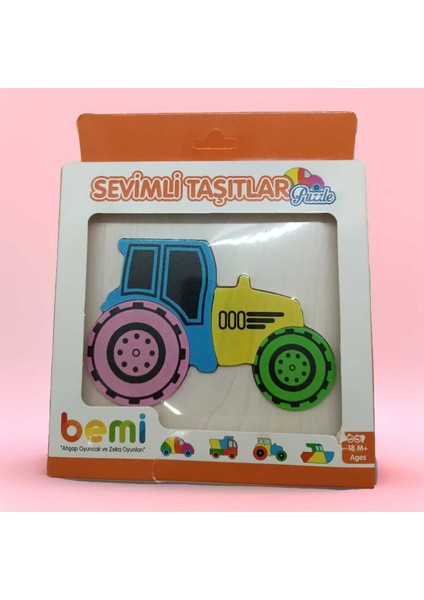 %100 Doğal Ahşap Sevimli Taşıtlar Puzzle, Çocuklar Için Eğlenceli ve Güvenli Seçenek fiyatları