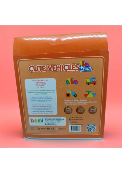 %100 Doğal Ahşap Sevimli Taşıtlar Puzzle, Çocuklar Için Eğlenceli ve Güvenli Seçenek modelleri