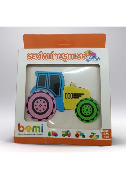 %100 Doğal Ahşap Sevimli Taşıtlar Puzzle, Çocuklar Için Eğlenceli ve Güvenli Seçenek fırsatları