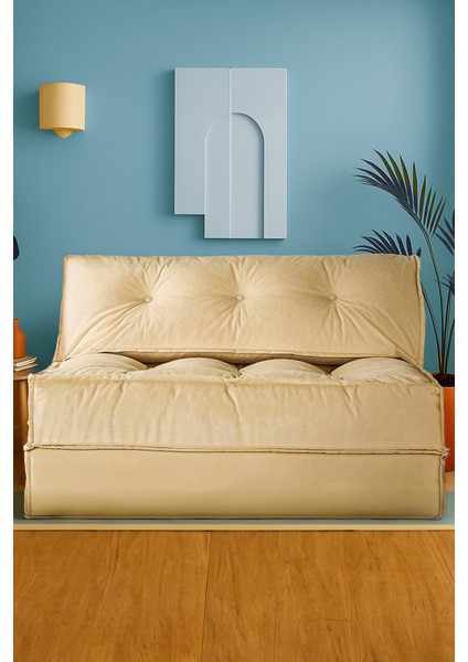 Mocca Çift Kişilik Katlanır Yatak Uzanma Koltuğu - Bej