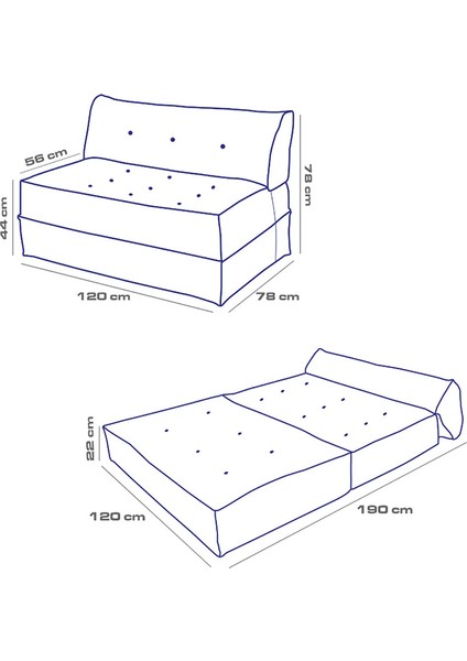 Mocca Çift Kişilik Katlanır Yatak Uzanma Koltuğu - Bej indirimleri