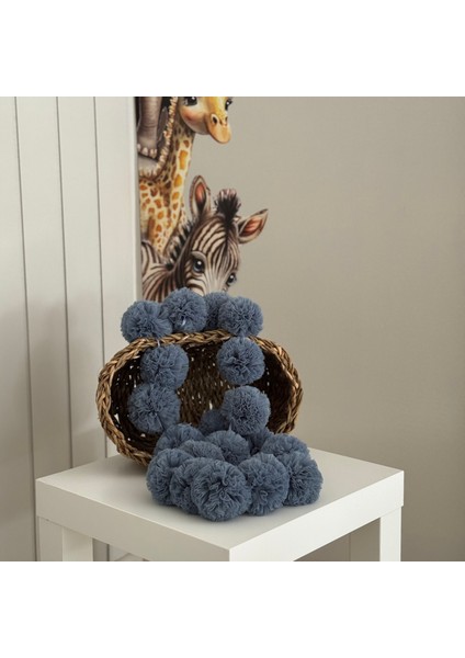 Indigo Sıralı Ponpon Mini Ponpon