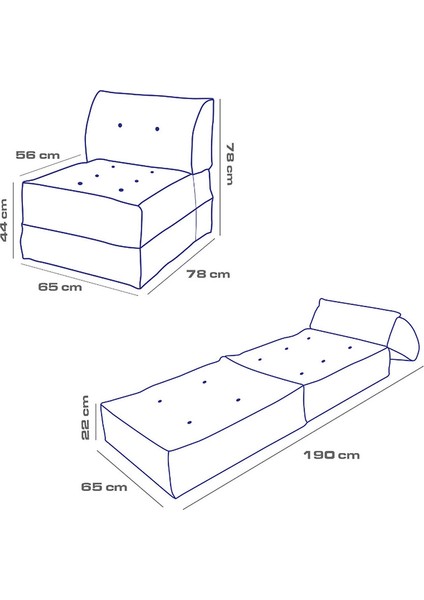 Mocca Tek Kişilik Katlanır Yatak Uzanma Koltuğu - Bej indirimleri