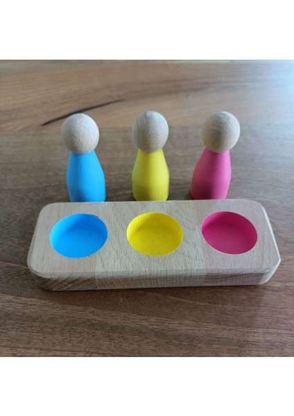 Mavi Montessori Peg Eşleştirme Seti 3'lü Öğrenme Oyunu