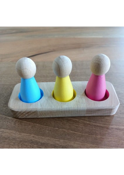 Mavi Montessori Peg Eşleştirme Seti 3'lü Öğrenme Oyunu fırsatları