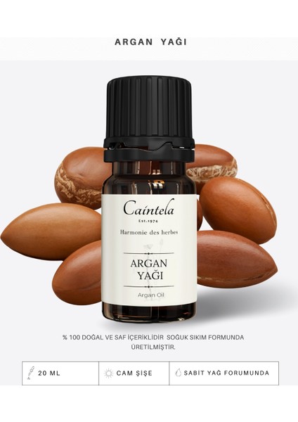 Argan Yağı 20 ml - Saç Bakım Onarım Kırık Önlemeye Yardımcı %100 Doğal ve Saf