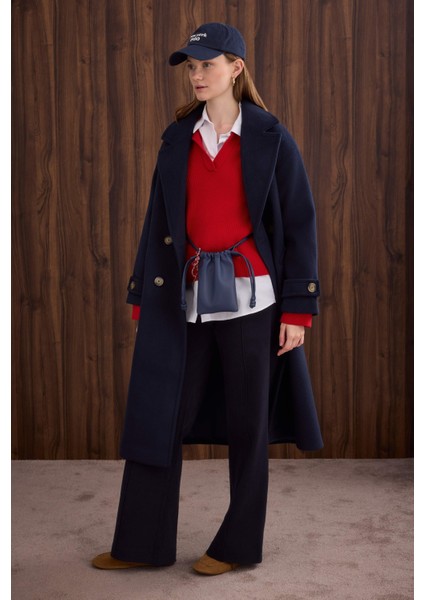 Kolu Apolet Detaylı Kaban Lacivert fırsatları