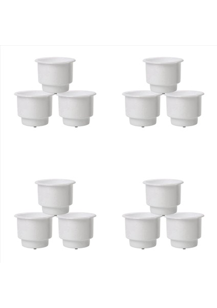 12 Adet Plastik Fincan Içeceğinde Gömme Düşüş Tekne Arabası Deniz Rv (Beyaz) Için Tahliye ile Tutucu Olabilir (Yurt Dışından)