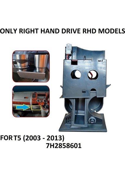 Vw T5 Taşıyıcı Kültray Ön Kapak Su Kupası Para Içecek Tutucu Kupa Tutucu Stand 7H285860130T Gri (Yurt Dışından) indirimleri