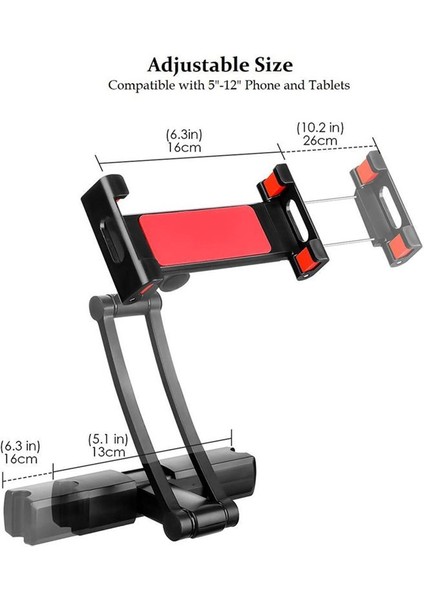 Araba Telefon Tablet Tutucu Arka Geri Çekilebilir Tutucu Arka Telefon Tutucu Arka Yastık Ayarlanabilir Tutucu Arka Tutucu Kırmızı (Yurt Dışından) modelleri