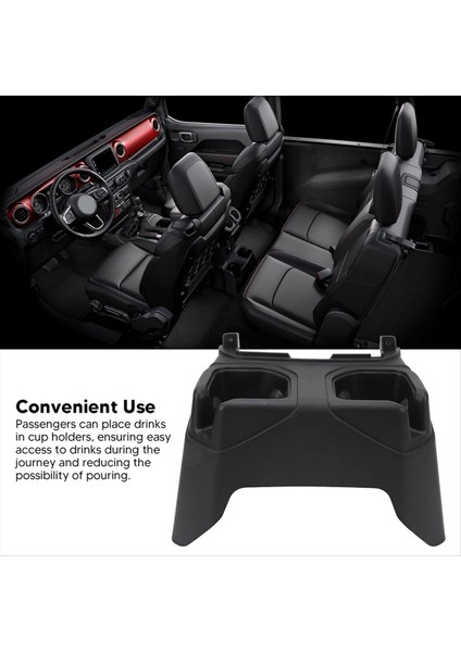 Araba Arka Koltuk Kat Merkez Konsol Kupa Içecekleri Tutucu 6BN67TX7AB 6BN67TX7AC Jeep Wrangler 2021-2023 Saplık Kutusu (Yurt Dışından) modelleri