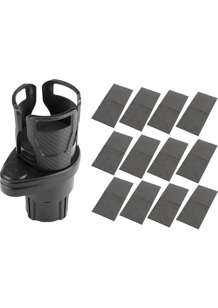 2&#39 Den 2 Fincan Tutucu Kayma Geçirmez 360 Derece Dönen 12 Adet Süngerli Çok Fonksiyonlu Bardak Tutucu Sünger Mat Karbon Fiber (Yurt Dışından)