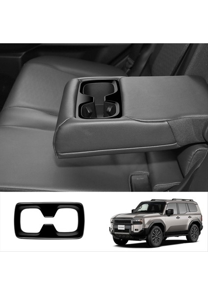 Araba Arka Kol Dayama Kapağı Su Bardağı Tutucu Çerçeve Arka Fincan Tutucu Döşeme Etiketi Toyota Prado LC250 2024 Parlak Siyah (Yurt Dışından) fiyatları