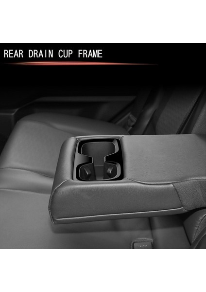 Araba Arka Kol Dayama Kapağı Su Bardağı Tutucu Çerçeve Arka Fincan Tutucu Döşeme Etiketi Toyota Prado LC250 2024 Parlak Siyah (Yurt Dışından) modelleri